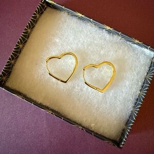 Hey June Gold Heart Hoop Earrings